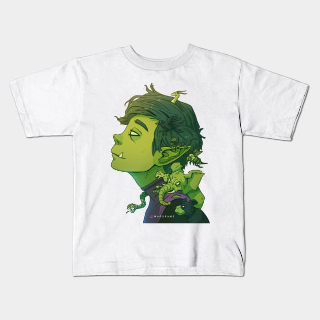 Beastboy Fan Art Kids T-Shirt by Maodraws